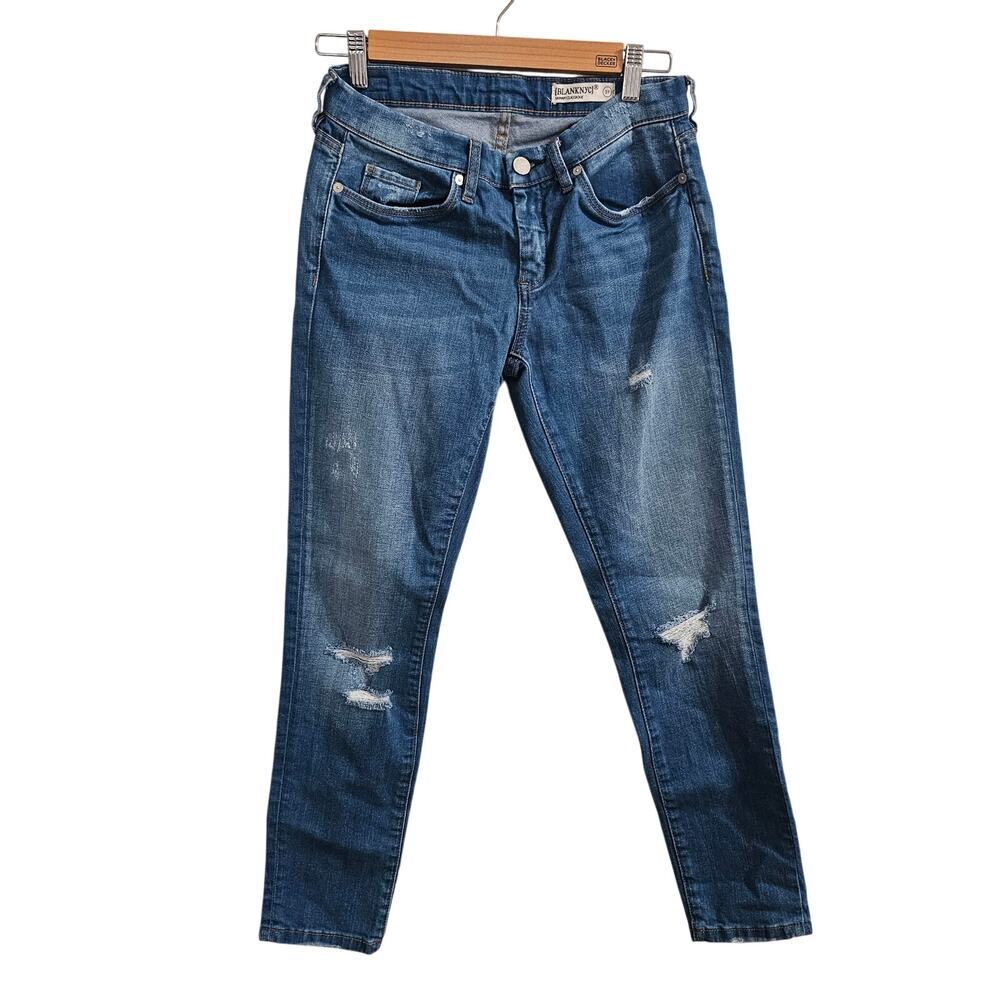BLANK NYC Blue Distressed Denim Skinny Classsique Jeans Size 27